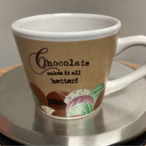 “2/$10” - V & S Houseware - “Chocolate Makes It All Better” Tea / Coffee Cup - Picture 10 of 10